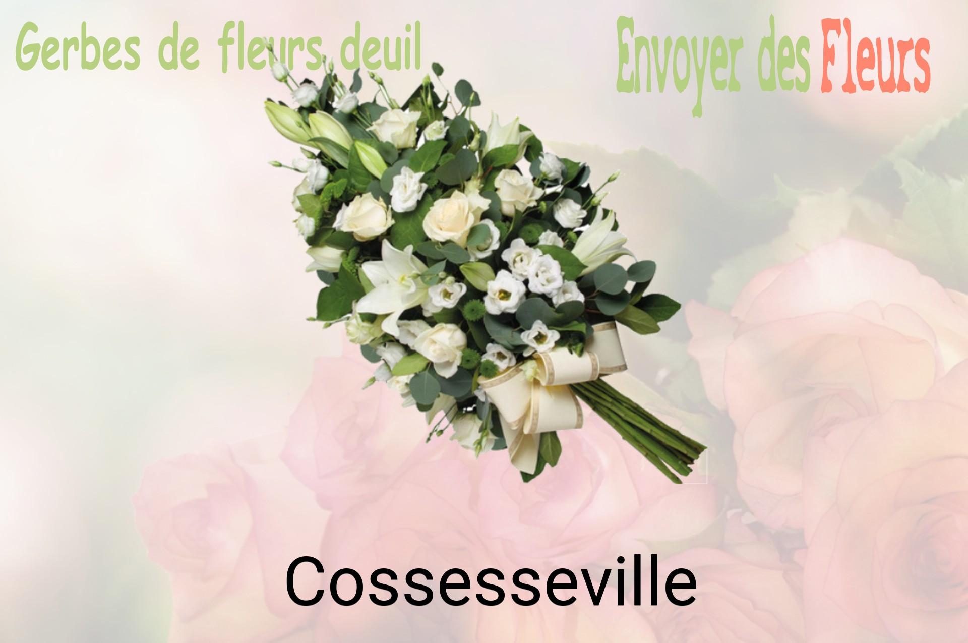 Gerbe de fleurs de deuil livrée à Cossesseville